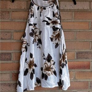 O’NEILL women’s flowy cream & brown Floral Halter Neck tank top M